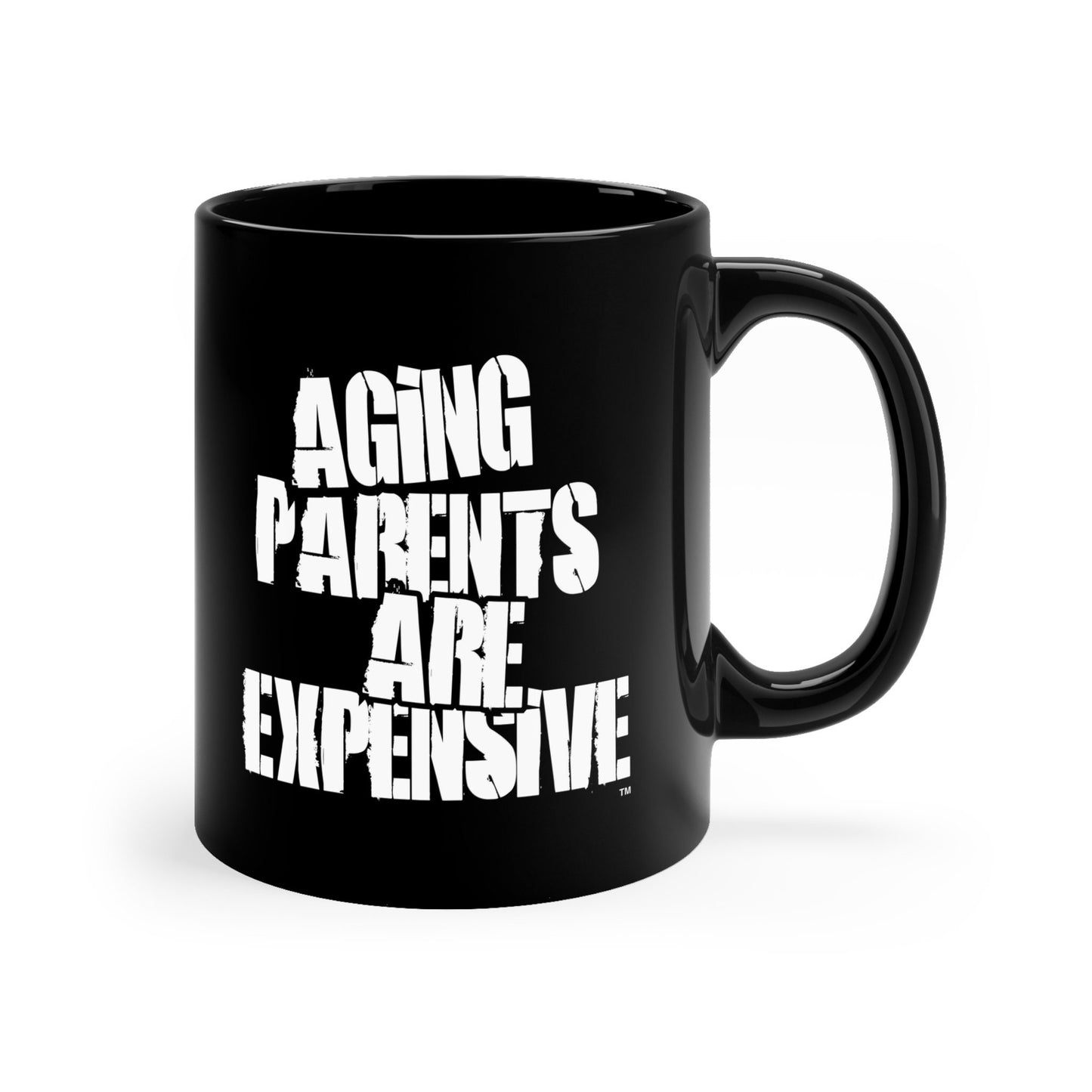 Funny black ceramic coffee mug right