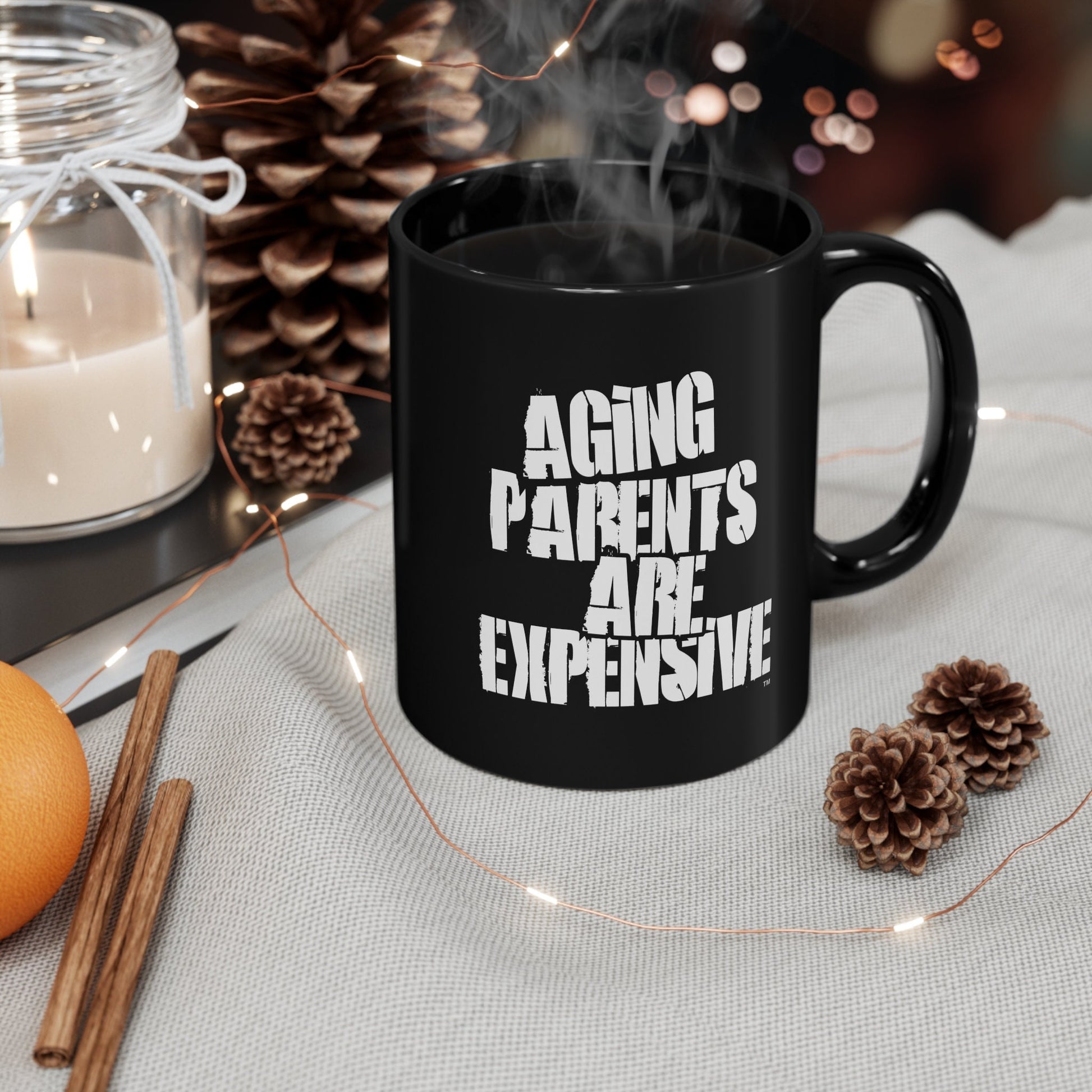 Funny black ceramic coffee mug right