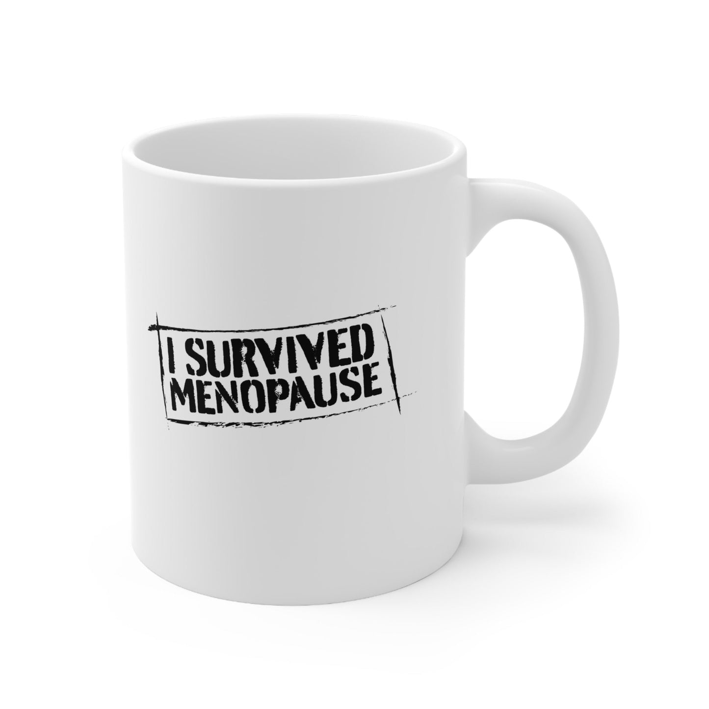 I Survived Menopause White Ceramic Coffee Mug