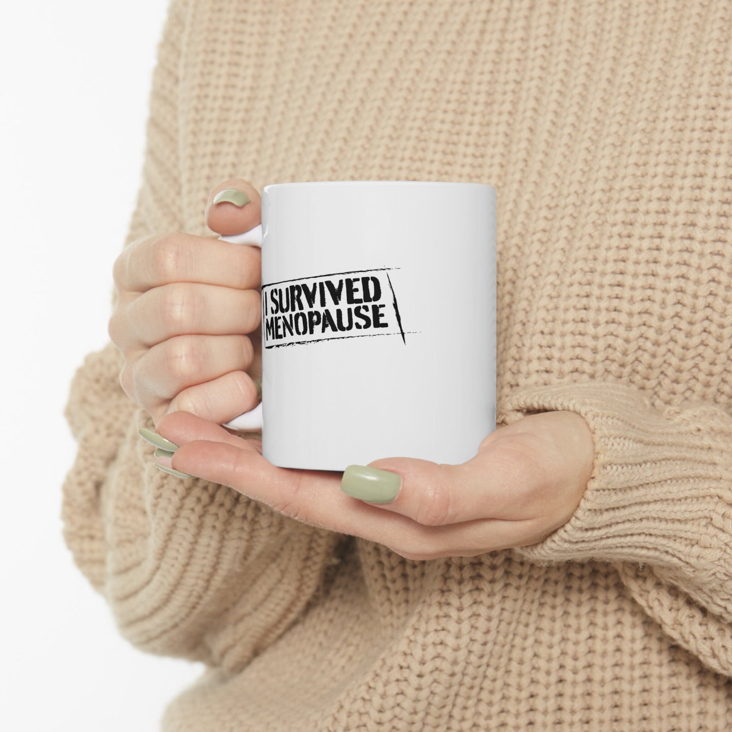 I Survived Menopause White Ceramic Coffee Mug