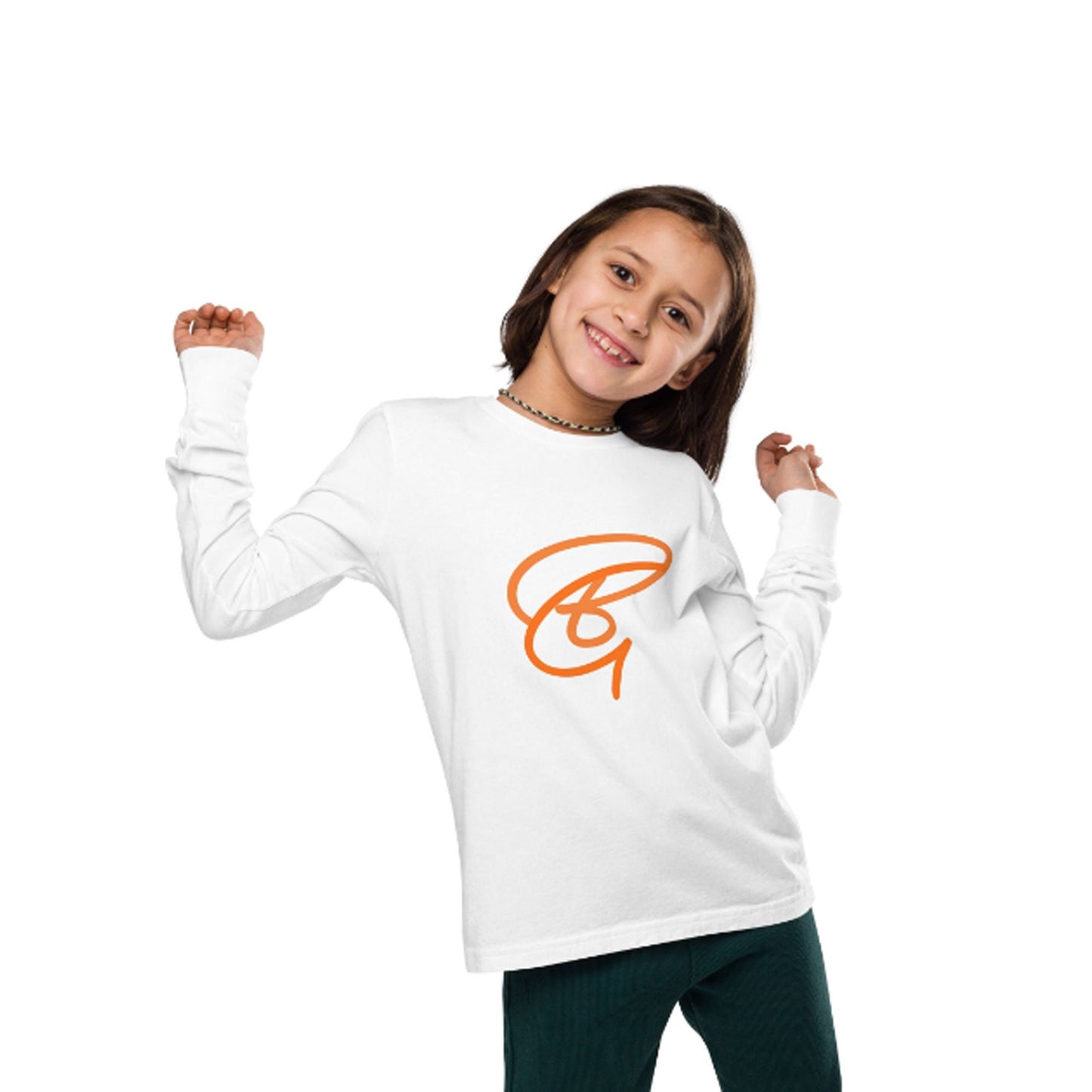 Embroidered BGear Logo Youth Long Sleeve T Shirt for Boys and Girls - Custom Unisex Cotton Black T Shirt Gifts for Him and Her Teenager Tees