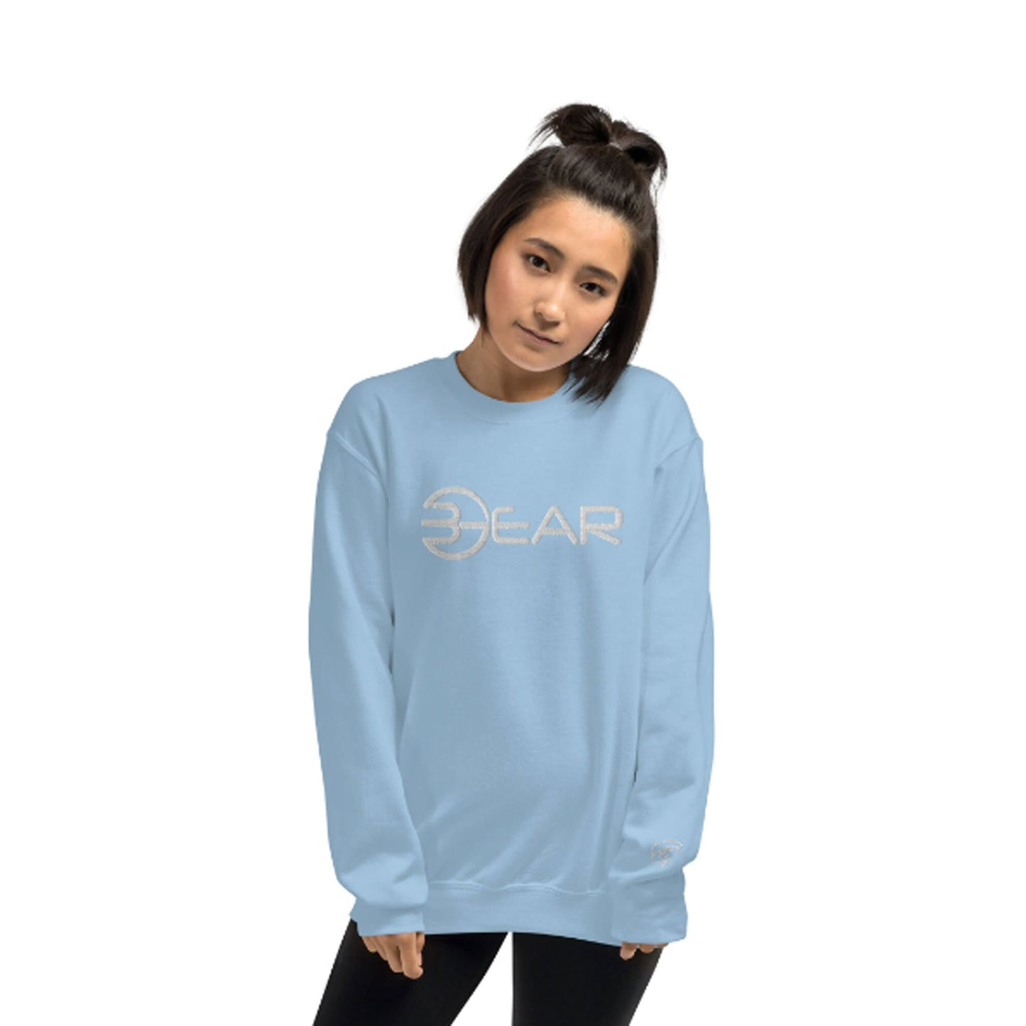 Embroidered BGear Logo Design Long Sleeve Sweatshirt for Boys and Girls - Custom Unisex Cotton Crew Neck Sweatshirt Gifts for Him and Her