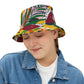 BGear Vintage Floral Print Bucket Hat Personalized Polyester Cap Sun Protection Cap Unisex Hat for All Age Fashionable Hat for Men and Women