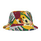 BGear Vintage Floral Print Bucket Hat Personalized Polyester Cap Sun Protection Cap Unisex Hat for All Age Fashionable Hat for Men and Women