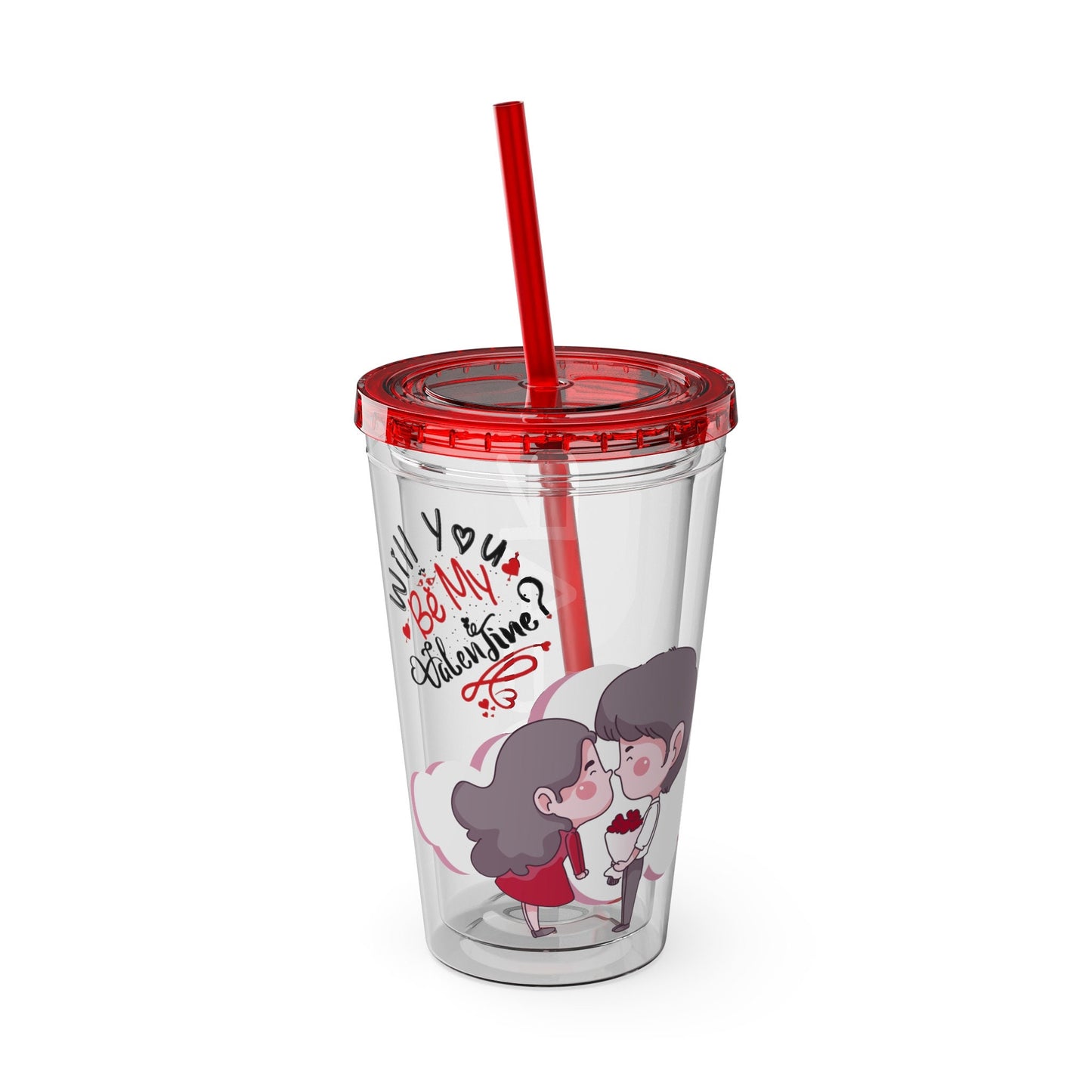 BGear Cute Sunsplash Tumbler with Color Matching Lid and Flexible Straw Crack Resistant Acrylic Tumbler for Safe Drink Glass for Travel