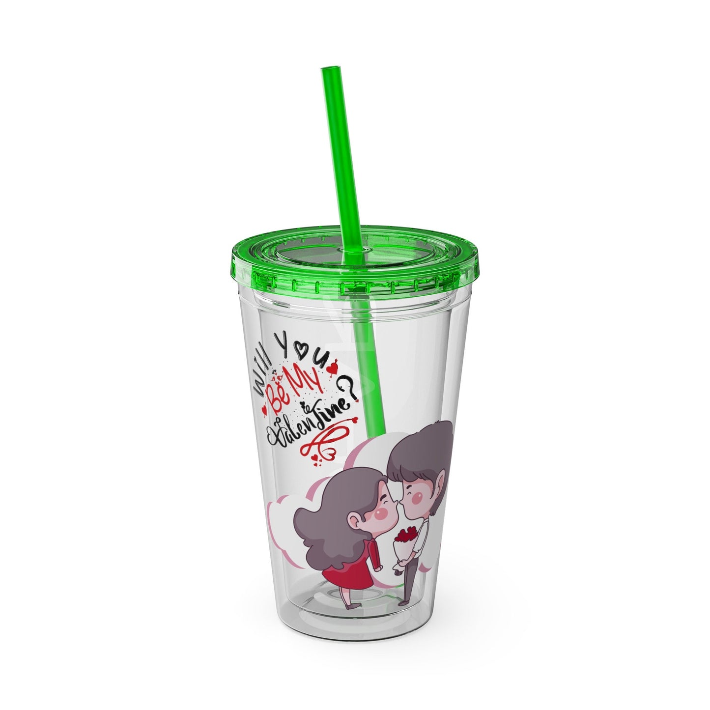 BGear Cute Sunsplash Tumbler with Color Matching Lid and Flexible Straw Crack Resistant Acrylic Tumbler for Safe Drink Glass for Travel