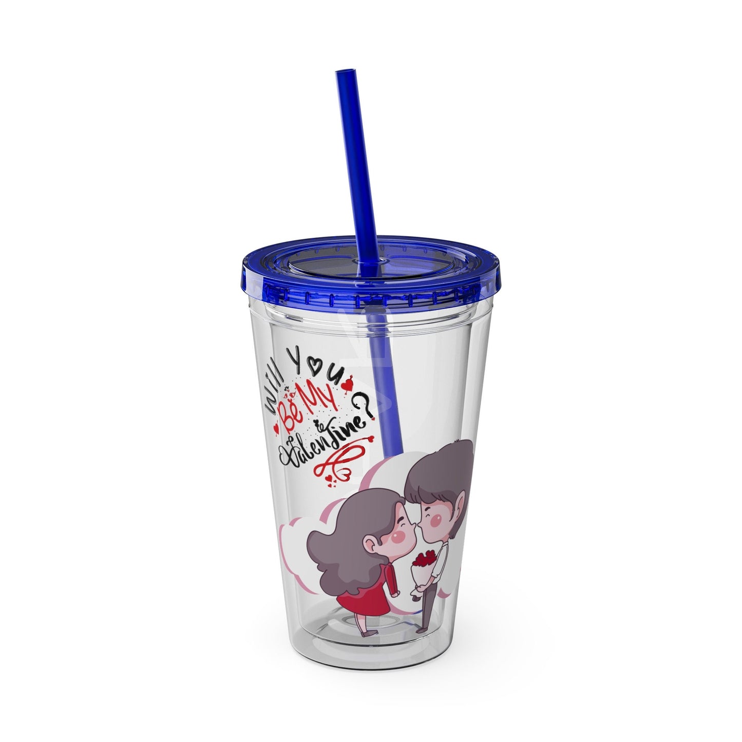 BGear Cute Sunsplash Tumbler with Color Matching Lid and Flexible Straw Crack Resistant Acrylic Tumbler for Safe Drink Glass for Travel