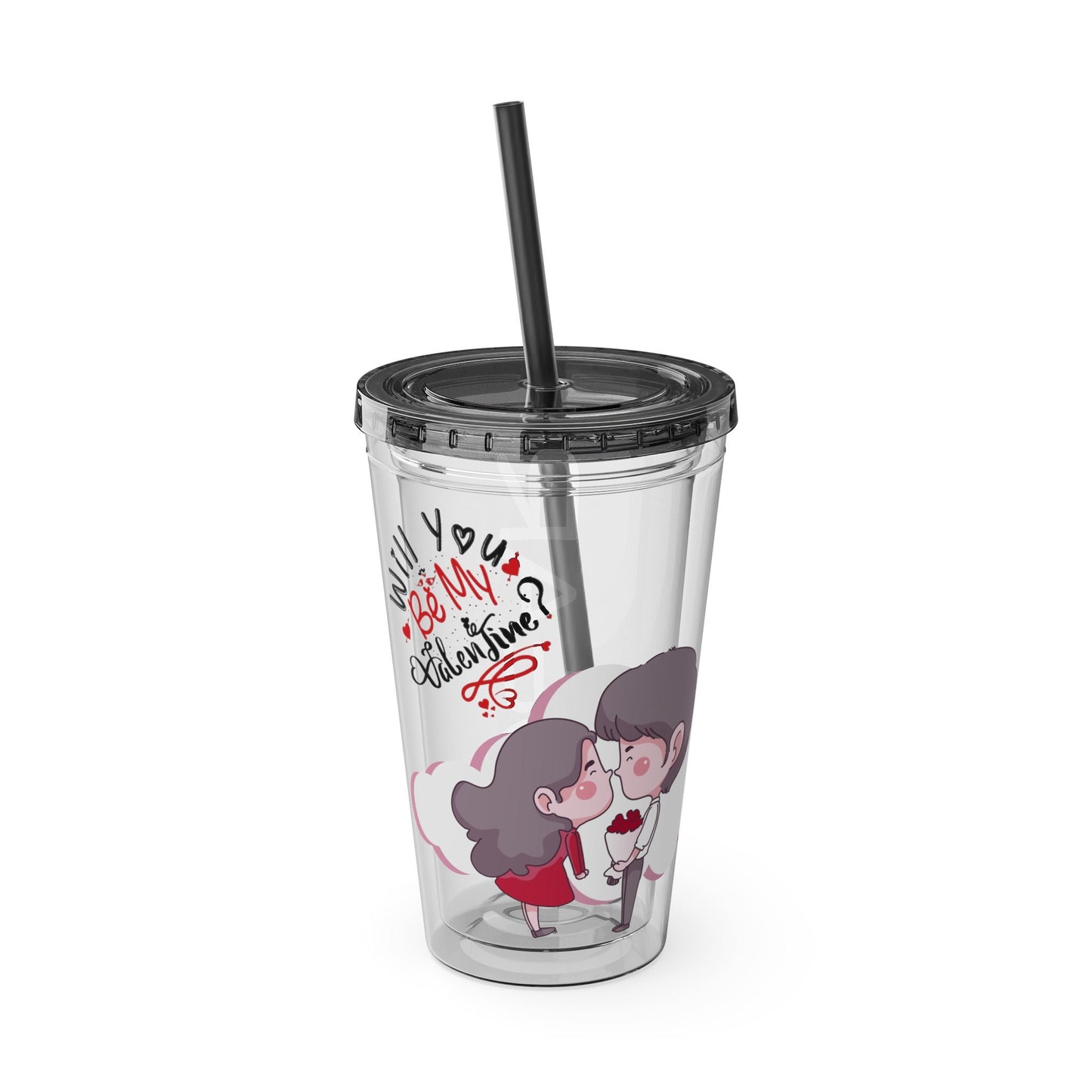 BGear Cute Sunsplash Tumbler with Color Matching Lid and Flexible Straw Crack Resistant Acrylic Tumbler for Safe Drink Glass for Travel