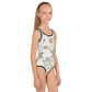 BGear Floral Printed Kids Swimsuit Double Layered Swimwear Stretch Kids Swimsuit Elastic Bathing Suit Polyester Swimsuit Gift for Kids