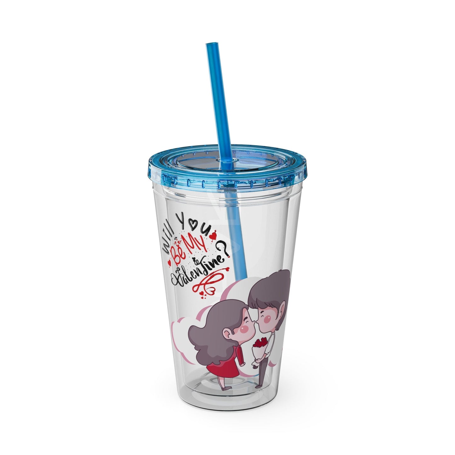 BGear Cute Sunsplash Tumbler with Color Matching Lid and Flexible Straw Crack Resistant Acrylic Tumbler for Safe Drink Glass for Travel