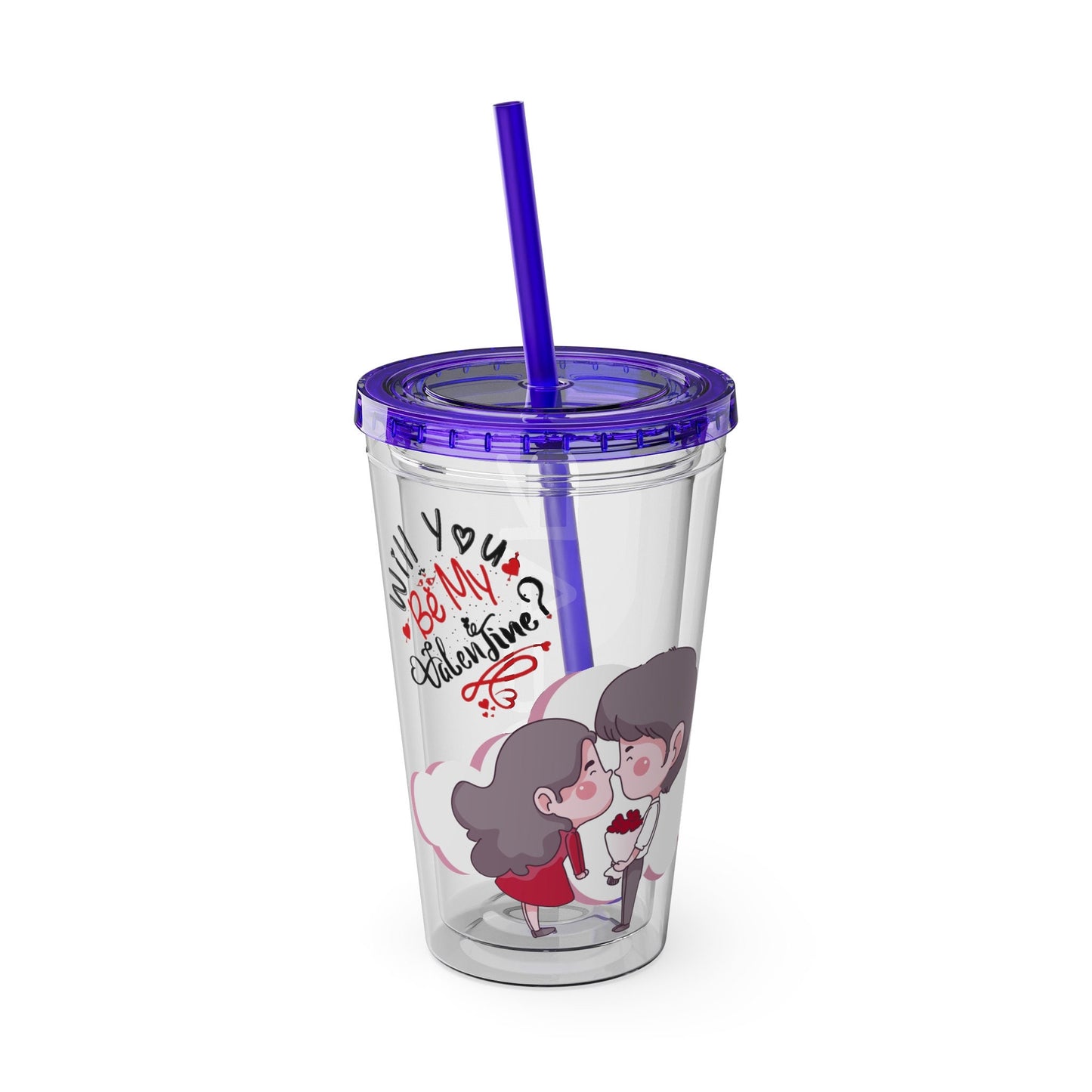 BGear Cute Sunsplash Tumbler with Color Matching Lid and Flexible Straw Crack Resistant Acrylic Tumbler for Safe Drink Glass for Travel