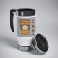 BGear Coffee & Break Stainless Steel Travel Mug with Handle 14oz White Enamel Finish