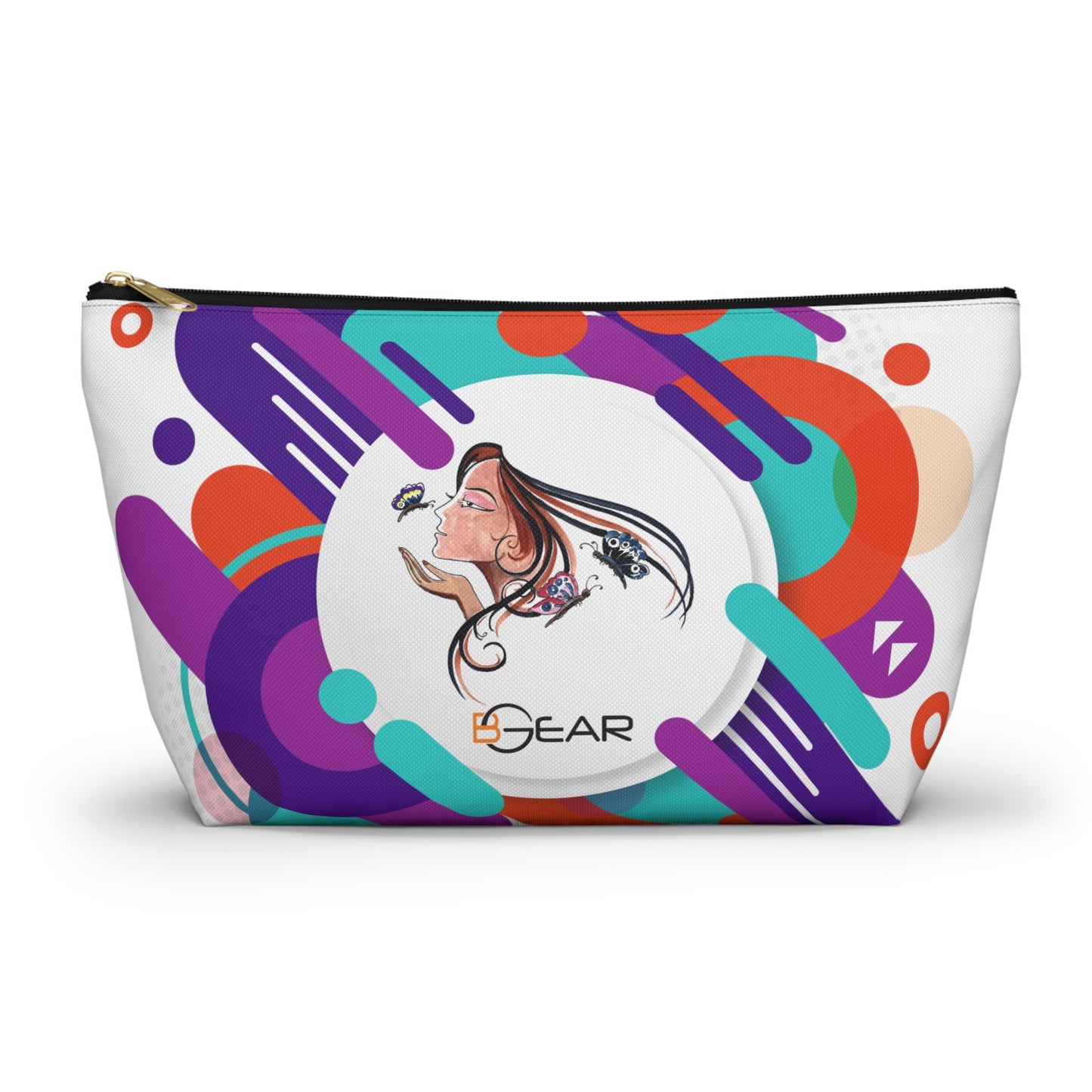 BGear Portable Accessories Pouch with Zipper for Makeup and Toiletries T-bottom Cosmetics Bag Organizer Gift for Girls and Women